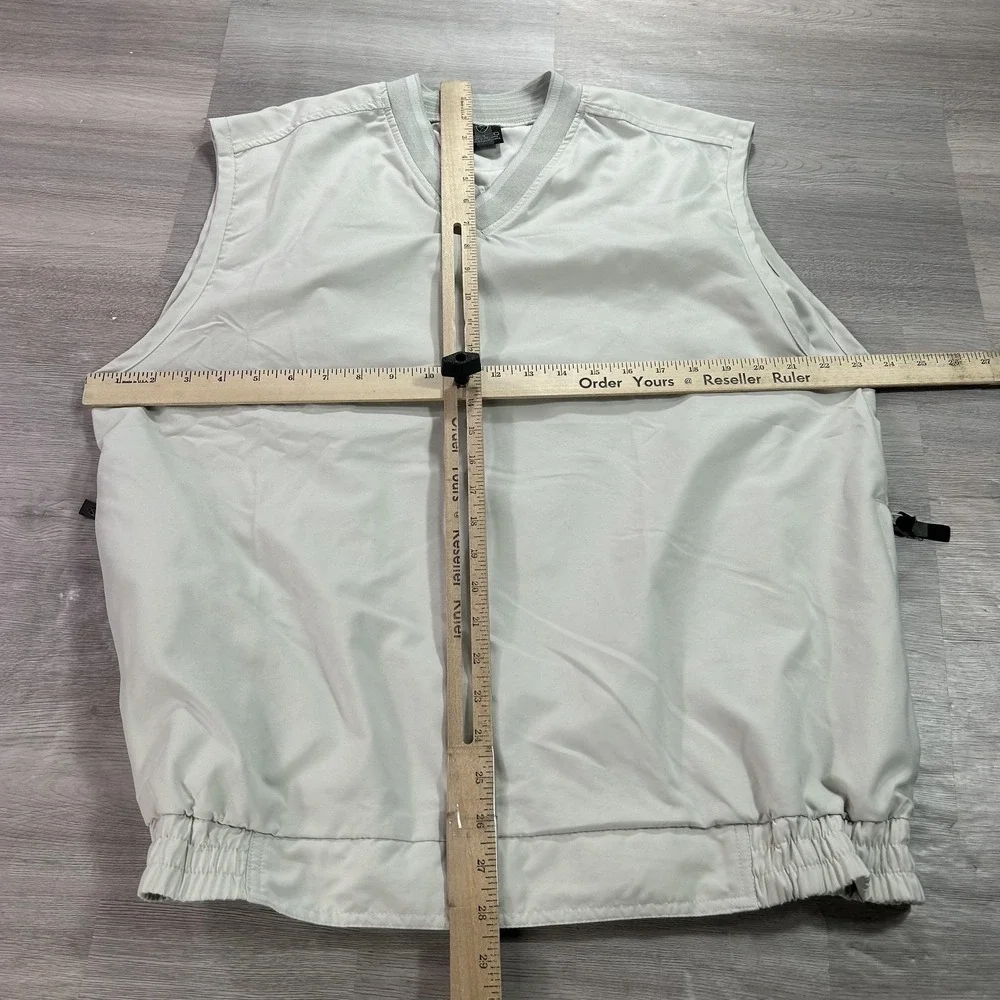 Nike Golf Vest Mens Large Gray Windbreaker V Neck‎ Pullover Elastic Hem Lined